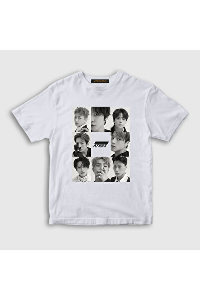 Presmono Unisex Kids White Band K-Pop Ateez T-Shirt 596197Tt