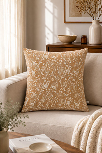 Typoniq Attitude Included Willow Premium Jacquard Woven Caramel Cushion Cover...