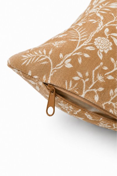Typoniq Attitude Included Willow Premium Jacquard Woven Caramel Cushion Cover 43X43 cm