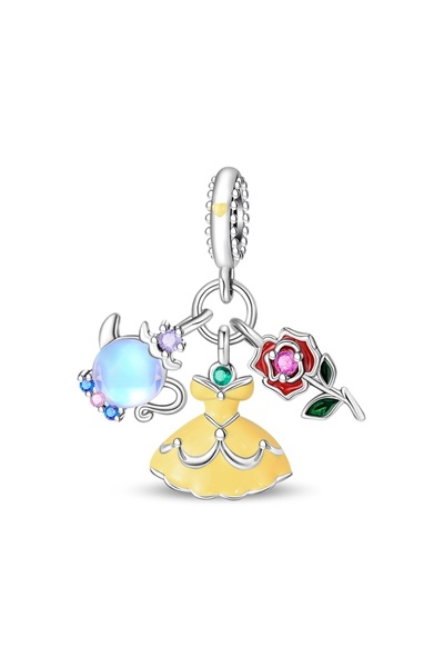 Choice PAC1534 Original 925 Sterling Silver Charm Beads Beautiful Rose Prince...
