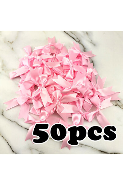 Choice 85mm Pink (50pcs) 1 inch Fresh Pink Ribbon Bows Polyester Satin Bow Fl...