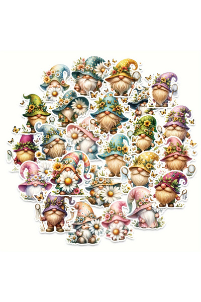 Choice 52PCS 52PCS Cartoon Cute Hat Elf Stickers For Junk Journal Water Bottl...