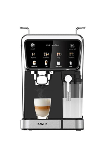 Samus Espressor Cafe Luxe 20 K, 20 bari, Rezervor lapte 500 ml, 8 tipuri de b...