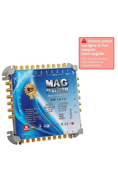 MAG Platinum MP 10/12 Multiswitch - 10 Giriş 12 Çıkışlı Merkezi Uydu Santrali...
