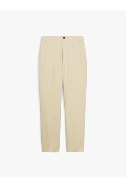 Sisley %100 Keten Slim Comfort Fit Pantolon Erkek Bej Pantolon - 325P4AGHSF049