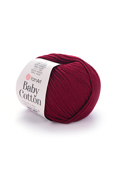 Yarnart Baby Cotton - Дитяча пряжа для в'язання ручної роботи Темно-червона-428