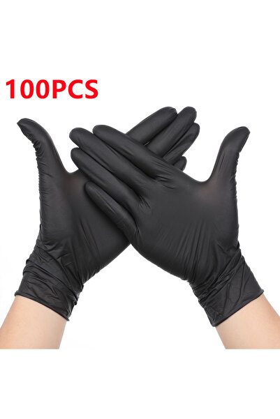 Choice L Black 100PCS 20/50/100PCS Black Nitrile Gloves Disposable Latex Powd...
