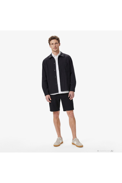 Nautica Men's Black Regular Fit Shorts