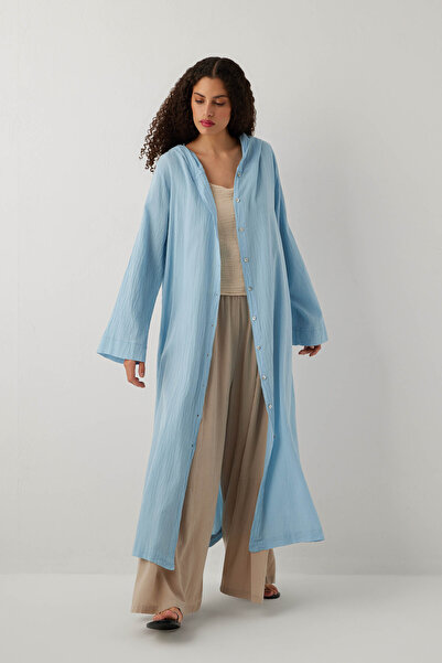 İpekçi Otantik Breeze Hooded Shirt Dress Cloud Blue