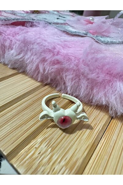 Herşey Nota Cute White Single-Eyed Cartoon Ring – Resin Fixed Size Jewelry fo...
