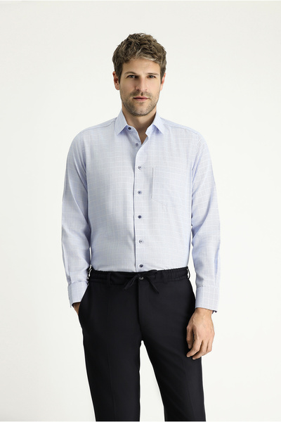 Kiğılı Long Sleeve Regular Fit Non Iron Plaid Cotton Shirt