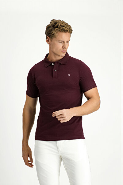 Kiğılı Polo Neck Slim Fit Embroidered 100% Cotton T-Shirt