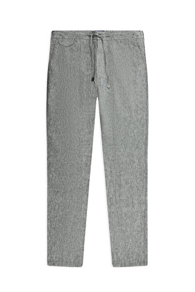 Abdullah Kiğılı Regular Fit Standart Kesim Beli Lastikli İpli Keten Jogger Pa...