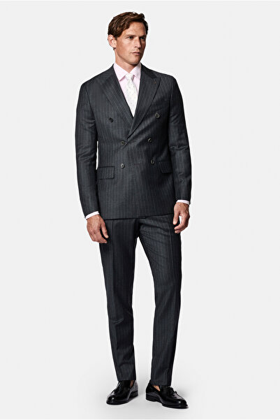 Abdullah Kiğılı 6 Drop Regular Fit Standard Cut 100% Wool Double Breasted Str...