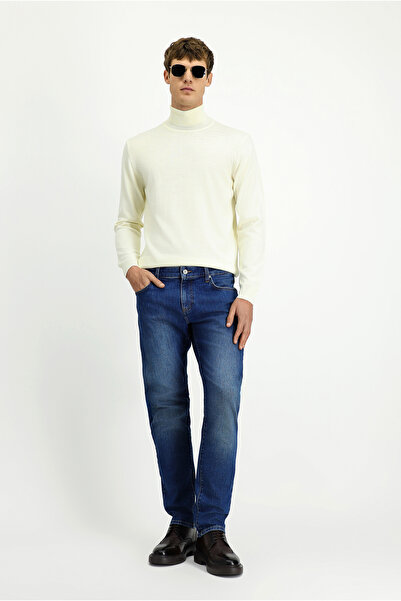 Kiğılı Pantaloni din denim cu cinci buzunare, din Lycra, cu croială slim fit