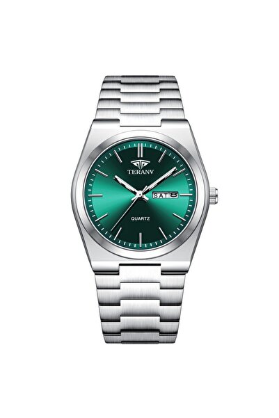 Choice1 green Men's Watch, Slim Stainless Steel Calendar Fashion Quartz Watch