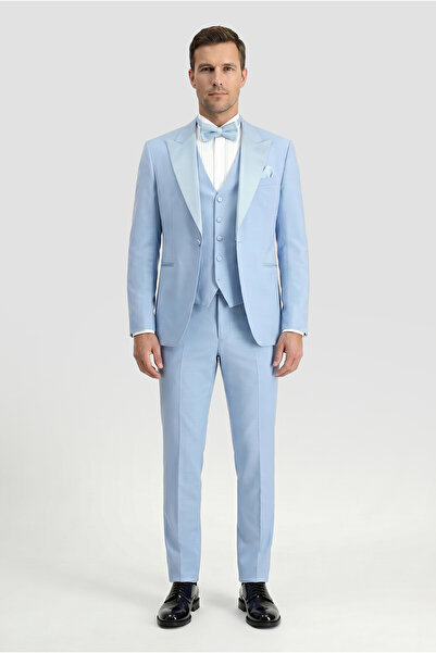 Kiğılı 7 Drop Slim Fit Dar Kesim Sivri Yaka Yelekli Smokin & Damatlık