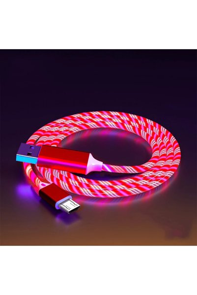 Choice 1m Red Micro USB Flow Luminous USB Type C Cable 3A Fast Charging Data ...