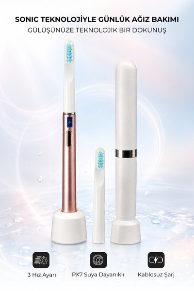Doctor Almas Sonic Elektrikli Diş Fırçası - 3 Hız Ayarlı, IPX7 Su Geçirmez, K...