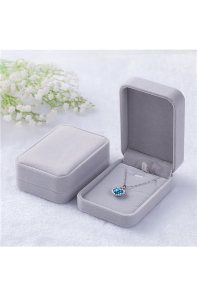 Choice Grey 7x10cm Fashion Flocking Jewelry Box Necklace Organizers Storage P...