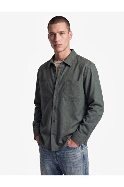 Koton Regular Fit Appliqued Double Pocket Buttoned Classic Collar Long Sleeve...