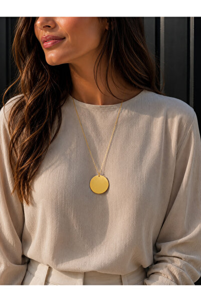 Histakı Gold Round Plate Necklace