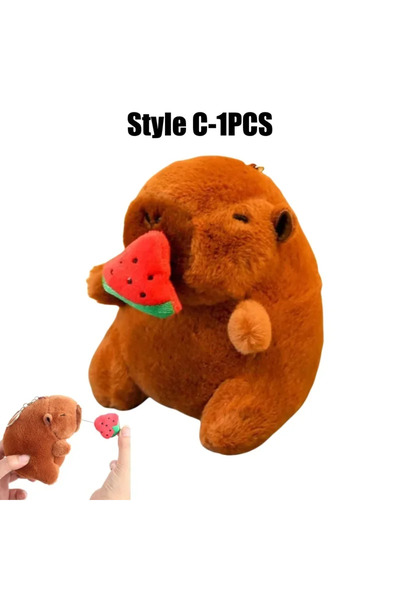 Choice Style C-1PCS Cute 12cm Plush Capybara Keychain Snot Pulling Charm Cart...