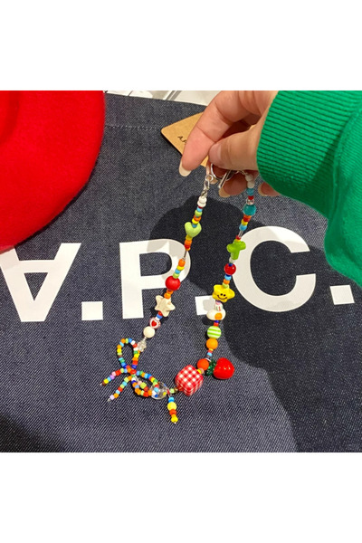 Choice 50cm Red Y2k Rainbow Candy Beaded Choker Necklace Women Boho Beads Pen...