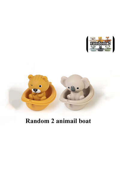 Choice random 2 small boat Baby Bath Toys Floating Animal Otter Hippo Seal Ki...