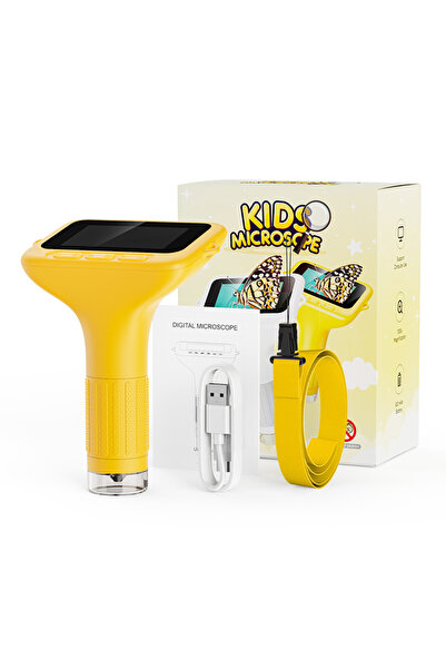 choice2 Yellow Microscope for Kids 3-Inch Eye-Protection LCD Screen Digital M...