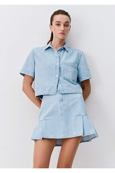 Mavi Light Denim Shirt Crop / Short Cut 1211131-A6871