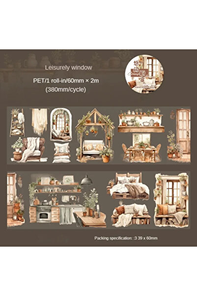 Choice1 A Leisurely Window 1Roll 2M PET Tape Life Corner Series Scene Scenogr...