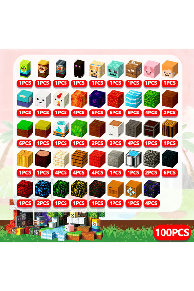 Choice24 Nether Portal-100pcs Magnetic Building Blocks Mine World Magnetic Fo...