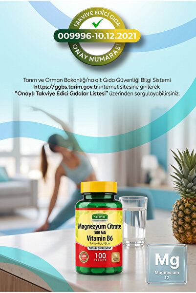 Vitapol Magnezyum Sitrat 500 Mg B6 Magnesium Citrate