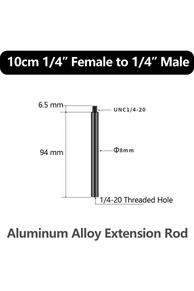 Choice 10cm extension rod 15cm Aluminum Alloy Extension Rod 1/4 Screw Tripod ...