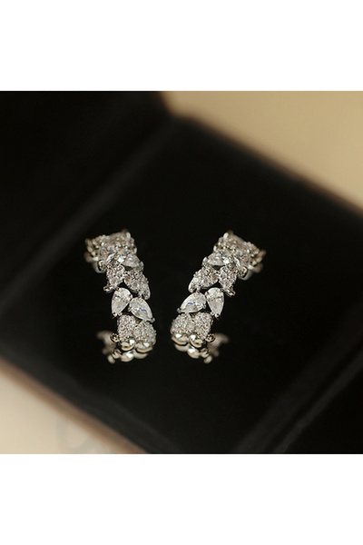 Choice E3252 Huitan Exquisite Women's Hoop Earrings Silver Color Modern Fashi...