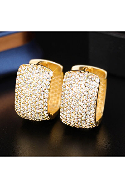 Choice E3522 Huitan U Shaped Cubic Zirconia Hoop Earrings for Women Simple Fa...