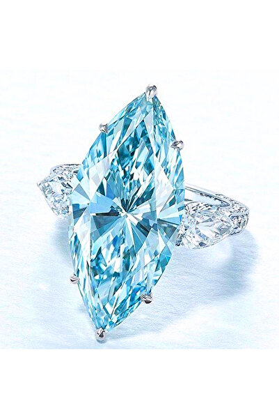 choice2 7 F1779 Huitan Simple Sky Blue Marquise Stone Rings for Women Exquisi...