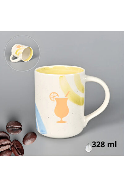 Generic كوب قهوة سيراميك 328 مل تصميم انيق بمقبض – مناسب للمشروبات الساخنة وا...