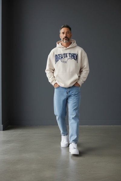 oraystore Ανδρικό καλοκαιρινό ανοιχτό μπλε τζιν παντελόνι Relax Fit Άνετη εφα...