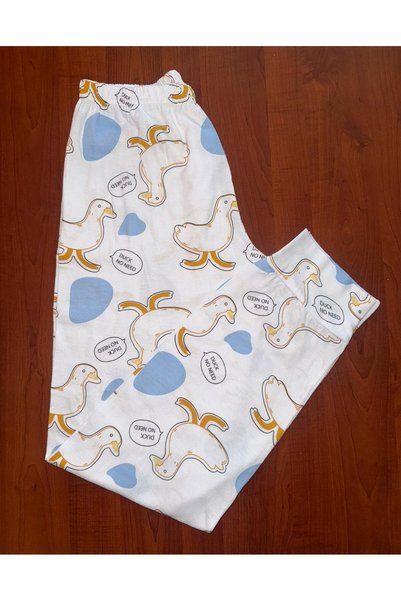 MODABOX 2-13 Years Old Girls' Pajama Bottoms 100% Cotton Combed Cotton Elastic and Cuffed Legs Comfortable Fit Baby Single Bottoms