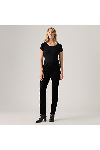 Levi's 724 Ψηλόμεσο, στενό, ίσιο, μαύρο τζιν