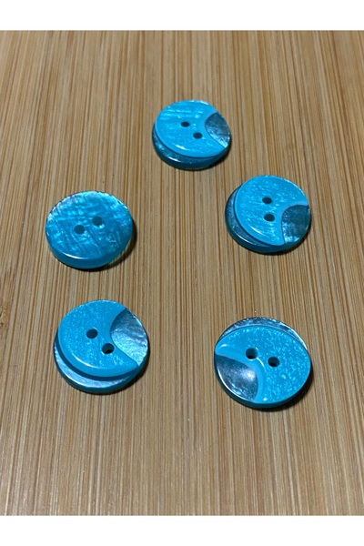 Lorin hobi Wavy Polyester Button 14 mm 5 Pcs. Turquoise