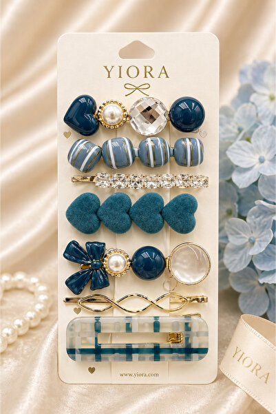 yiora 7 τεμάχια Premium Τυρκουάζ-Μπλε Επιχρυσωμένη Πέτρα με Κρυστάλλινη Λεπτο...