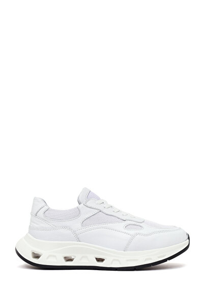 Derimod Women's White Lace-Up Thick-Soled Leather Sneaker 26Pfd511718