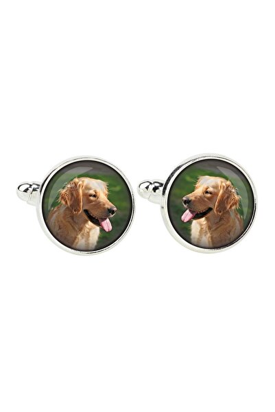 Art - Dog Golden Retriever - cufflinks, a shirt accessory, a shirt pendant fr...