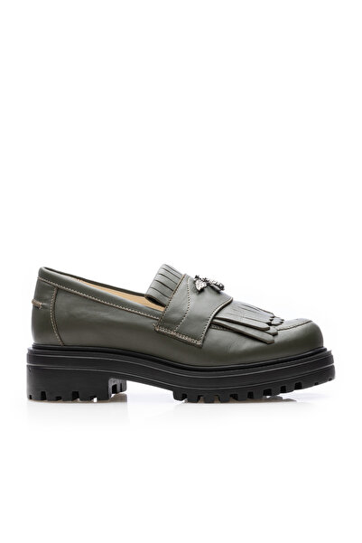 UrbanShoes Pantofi casual damă din piele naturală, Leofex - 405 Kaki Box