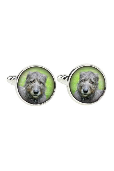 Art - Dog Irish Wolfhound - cufflinks, a shirt accessory, a shirt pendant fro...