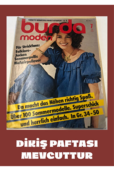 Kişisel Yayınlar BURDA MODEN DİKİŞ DERGİ 1981 TEMMUZ PAFTASI MEVCUTTUR İKİNCİEL
