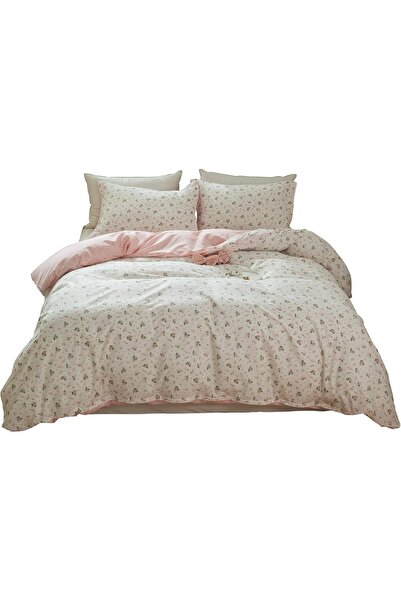 LifeTB Printed Pink Heart Duvet Cover Set, Full Size, Cotton, Kawaii Heart Pa...